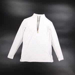 THE TAILORED SPORTSMAN Sun Shirt Quarter Zip Mesh Long Sleeve Equestrian White